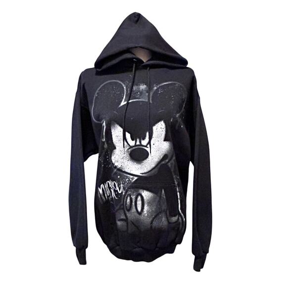 Disney Gangster Mickey Mouse Graffiti Hoodie Disneyland Unisex Size Medium Y2K - Picture 1 of 9